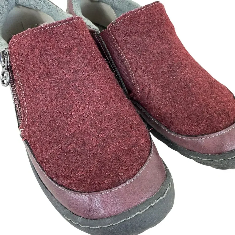 JBU Jambu Burgundy Crimson Fabric Rubber Vegan Slip-On Comfort Anti-Slip Shoes 7